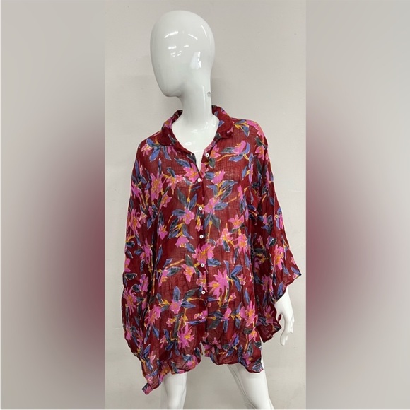 NWT Free People Bali Painterly Tropical Kimono Top Size XS - Picture 4 of 4